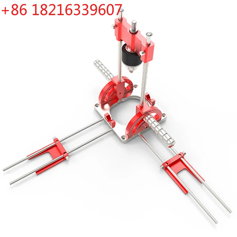 TAO Woodworking Multi-Angle Drill Guide with Handles Positioning Blocks Hole Punch Locator Aluminum Alloy Adjustable Height