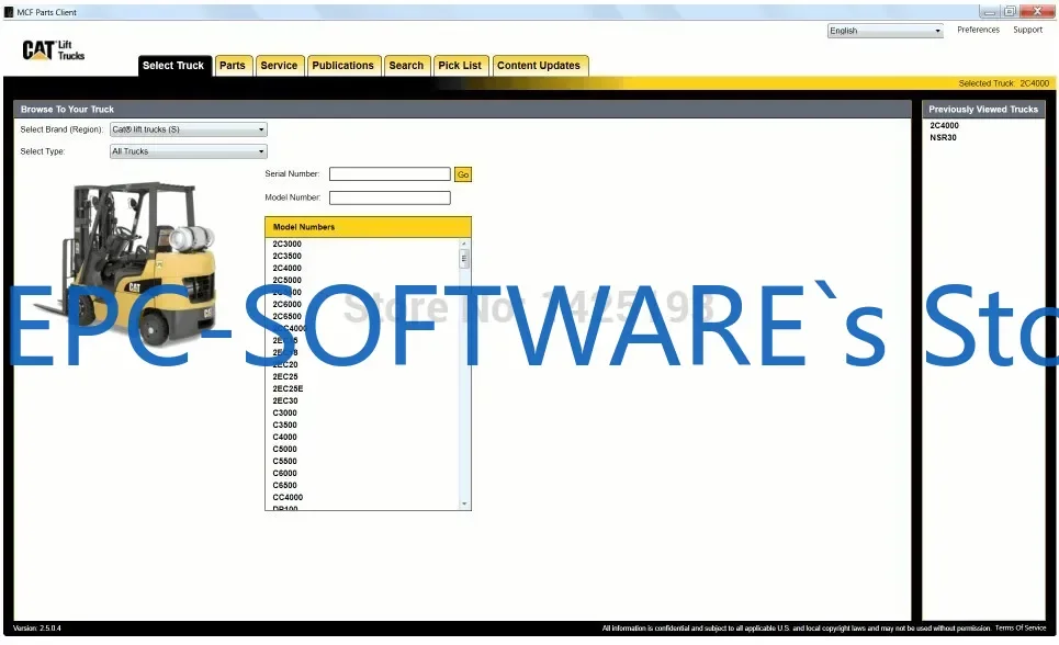 

EPC-SOFTWARE Lift Trucks 2024 (MCFS) For Cat Spare Part Catalogue