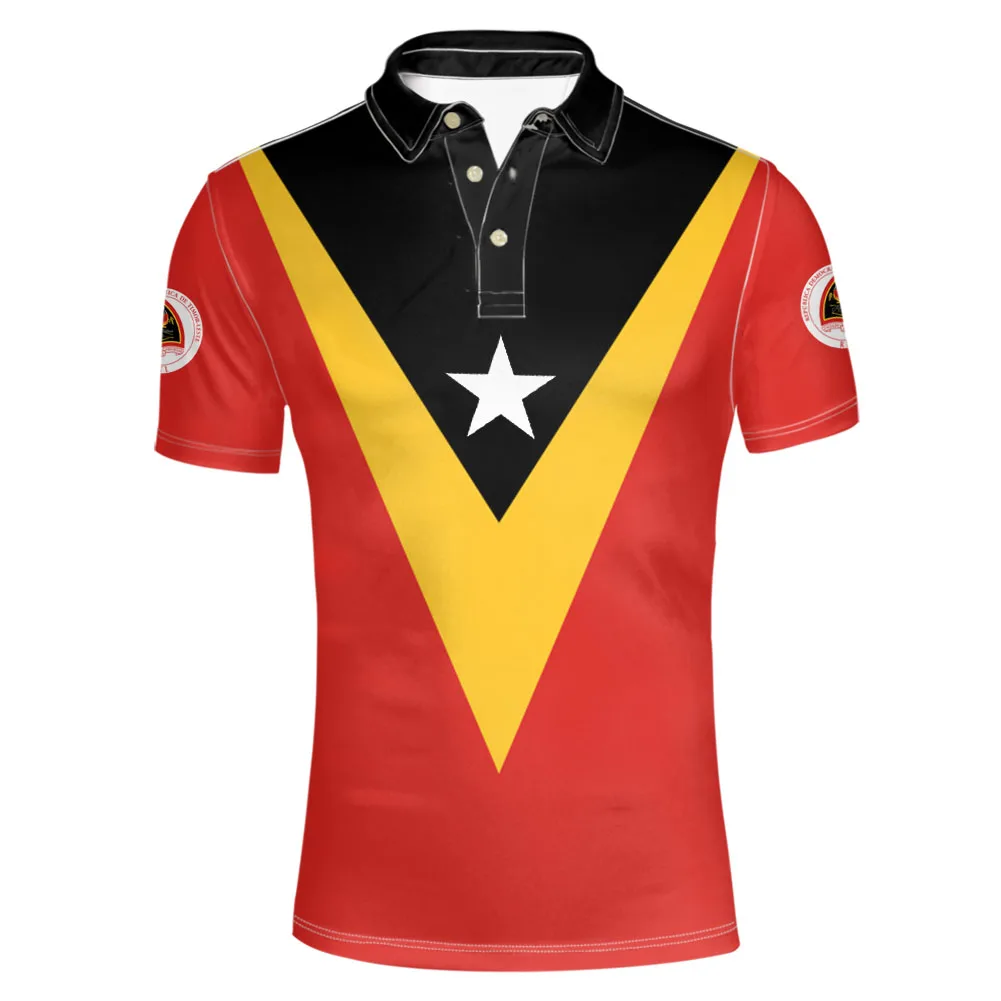 East Timor Youth Free Custom Made Name Number Team Logo Tp Lapel T Shirt Tmp Country Travel Portuguese Nation Leste Flag Clothes