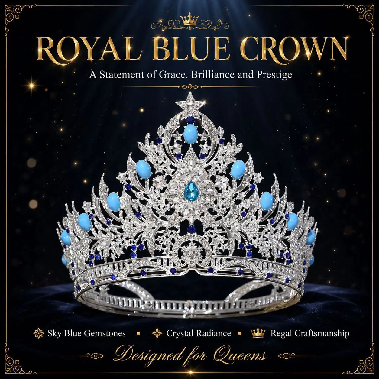 Extra Large Baroque Bride Crown European American Miss World Style Laurel Wreath Beauty Queen Champion Catwalk Beauty Pageant Ac