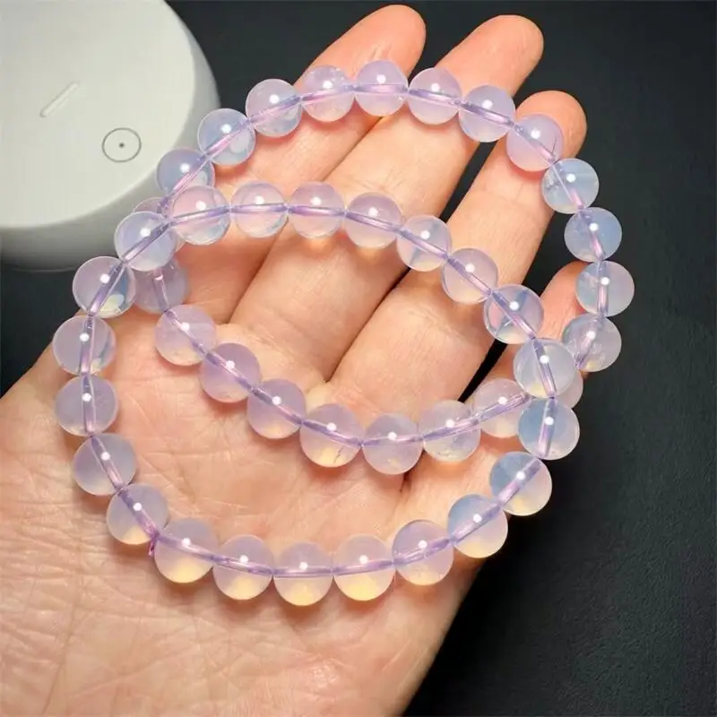 

Натуральный молочный аметист, кварцевый браслет из бисера, кристалл Рейки, целебный драгоценный камень, модные украшения, праздничный подарок, 1 шт., 9/10 мм