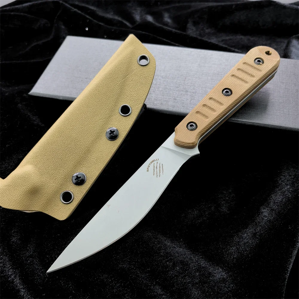 

Utility Knife Fixed Blade Sharp Tactical Hunting Knife G10 Handle Wilderness Combat Camping Adventure Survival with Kydex Sheath