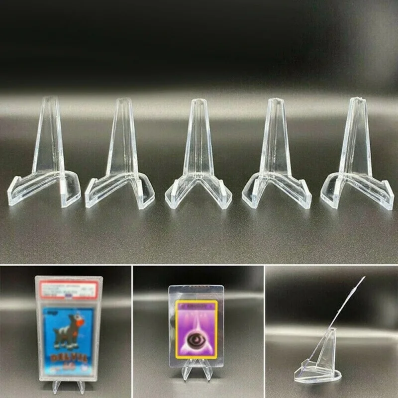 الاكريليك عملة عرض موقف 10 قطعة أصحاب واضح حامل صغير حامل بطاقة التداول العلوي حامل دعم واضح لبطاقة Kpop المعبود