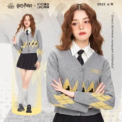 Japan British Style School Spring Autumn Cotton Knitted Sweater JK Uniforms Cardigan Hufflepuff Girls Preppy Cosplay Coat