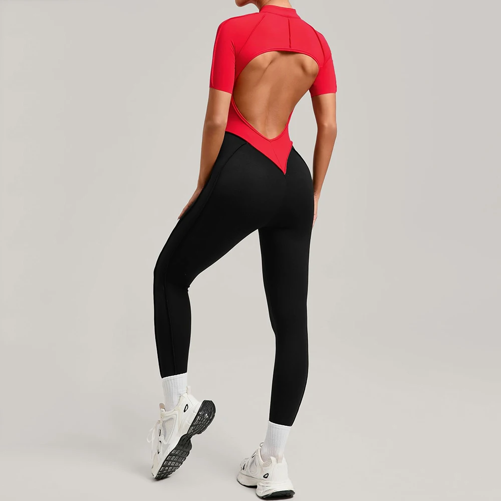 

Женские комбинезоны, цельный костюм, комплект для йоги с длинными рукавами, одежда для тренировок в тренажерном зале, боди для фитнеса с цветными блоками, спортивная одежда, спортивный костюм