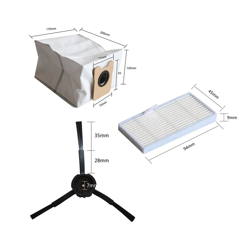 Replacement Parts Robot Vacuum Kit Home Maintenance Simple Installation Process Leak-proof Dust Bags Up To 60 Days Per Bag