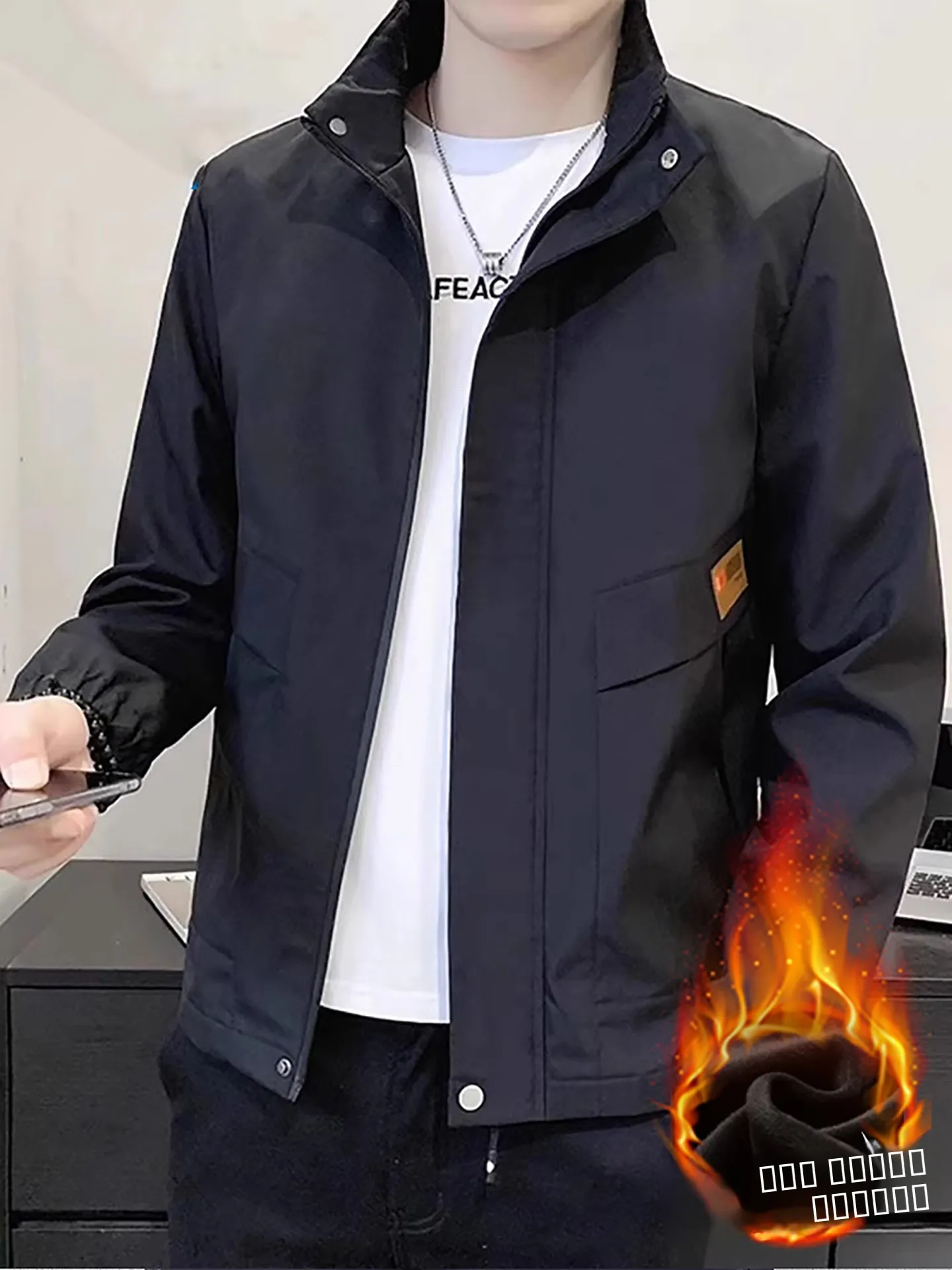 

Мужская куртка свободного кроя с воротником-стойкой на подкладке, осенняя теплая повседневная верхняя одежда TUCANO, бренд Faion Urban Sle, полиэфирное волокно