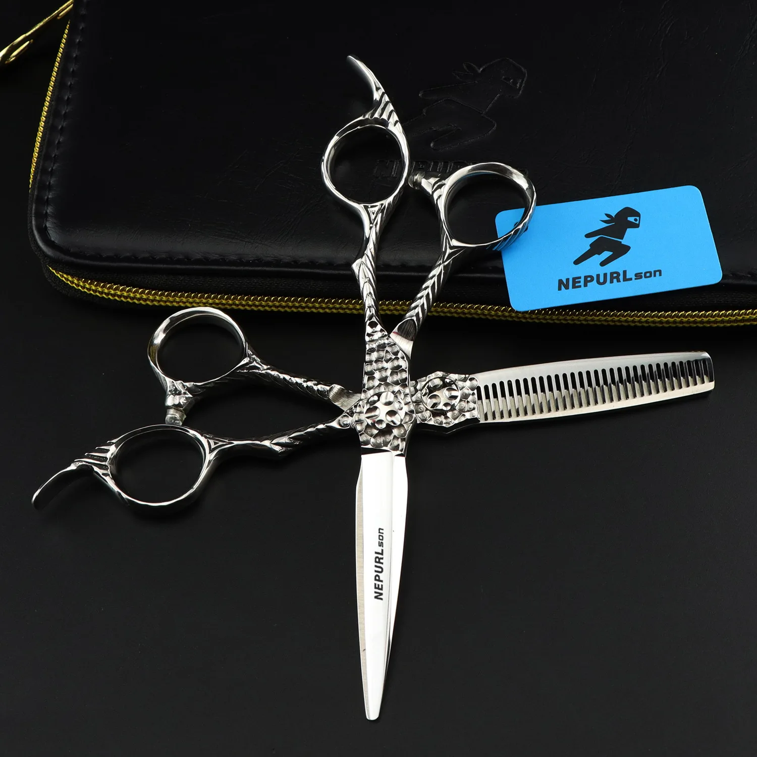 440c steel professional hair-cutting scissors set, specially designed for professional hairstylists, suitable for hair styling.