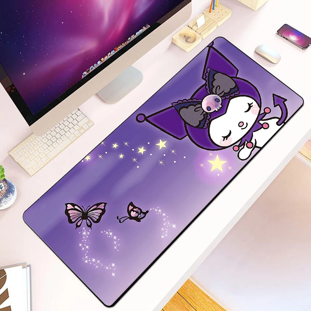 Cute Pink My Melody Kuromi Mousepad HD Printing Computer Gamers Locking Edge Non-slip Mouse Pad XXL90x40cm Keyboard PC Desk Pad