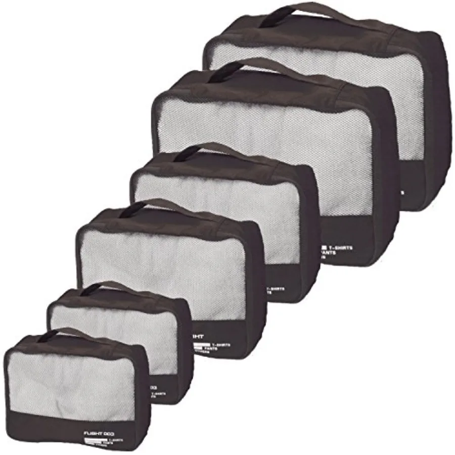 

Packing Cubes Set Travel Luggage Organizers Suitcase Lightweight Accessories Black
