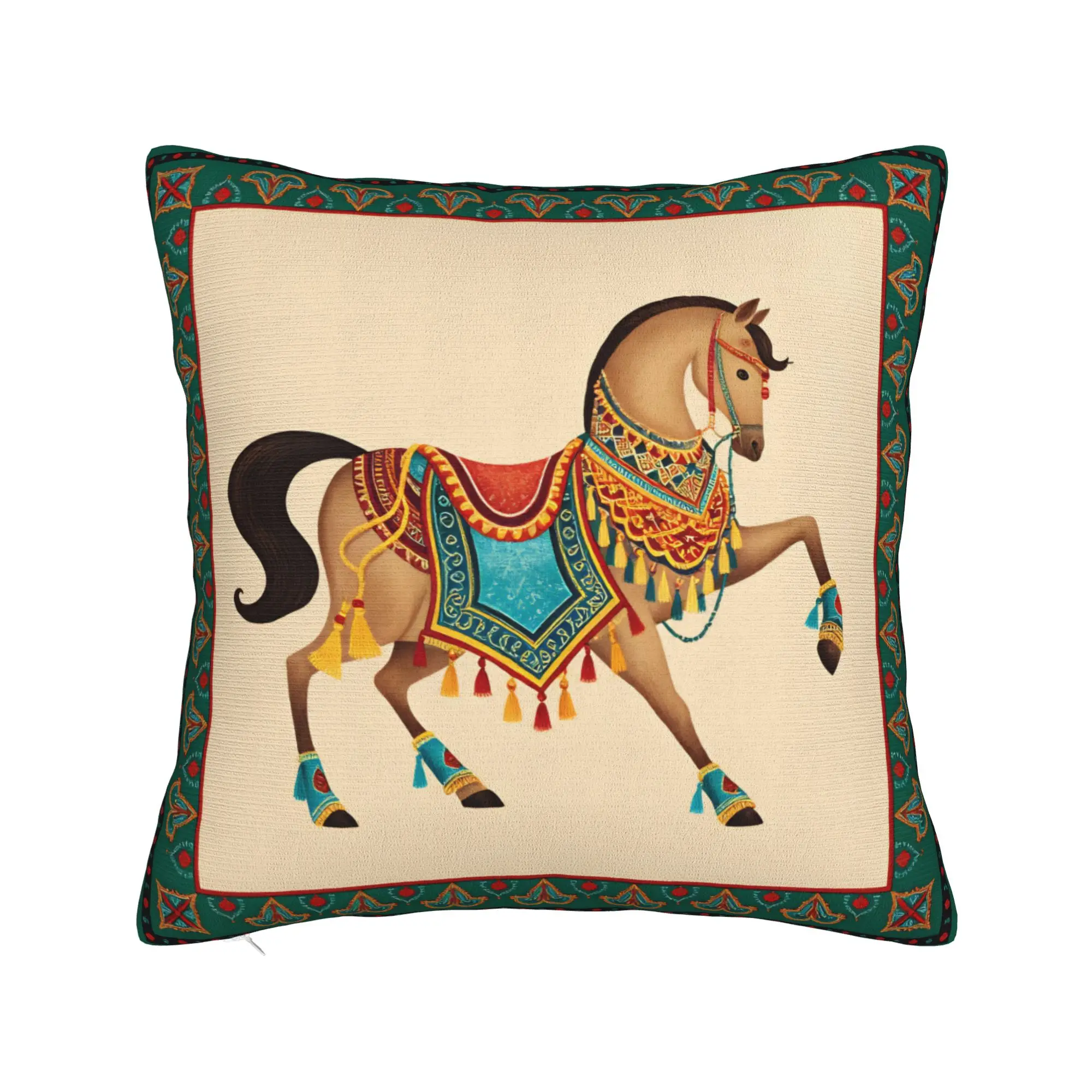 Classical  Luxury Horse Pattern Pillow Case  Graphic Pillow Cover Vintage Pillowcases For Living Room Sofa