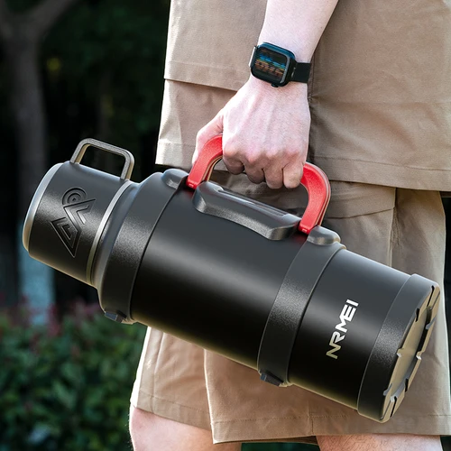 손잡이가 달린 스테인레스 스틸 보온병, 야외 휴대용 대용량 열 물병, 72 시간 동안 온냉 유지 