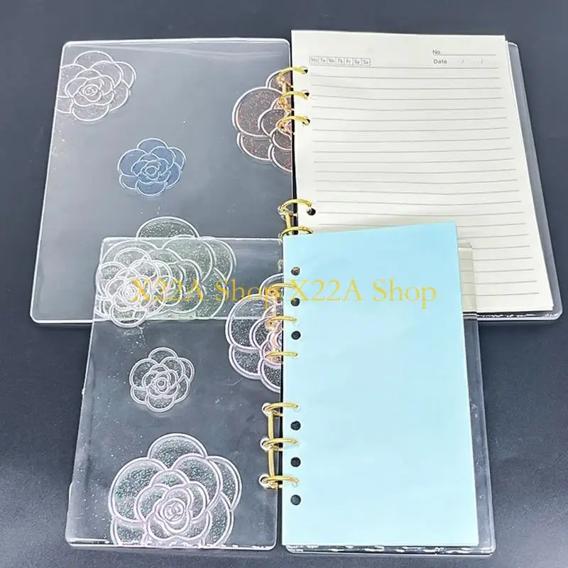 Unique Diy Mold Camellia Pattern Notebook Decorative Silicone Mold Mirror AB Surface Jewelry DIY Handmade Tool