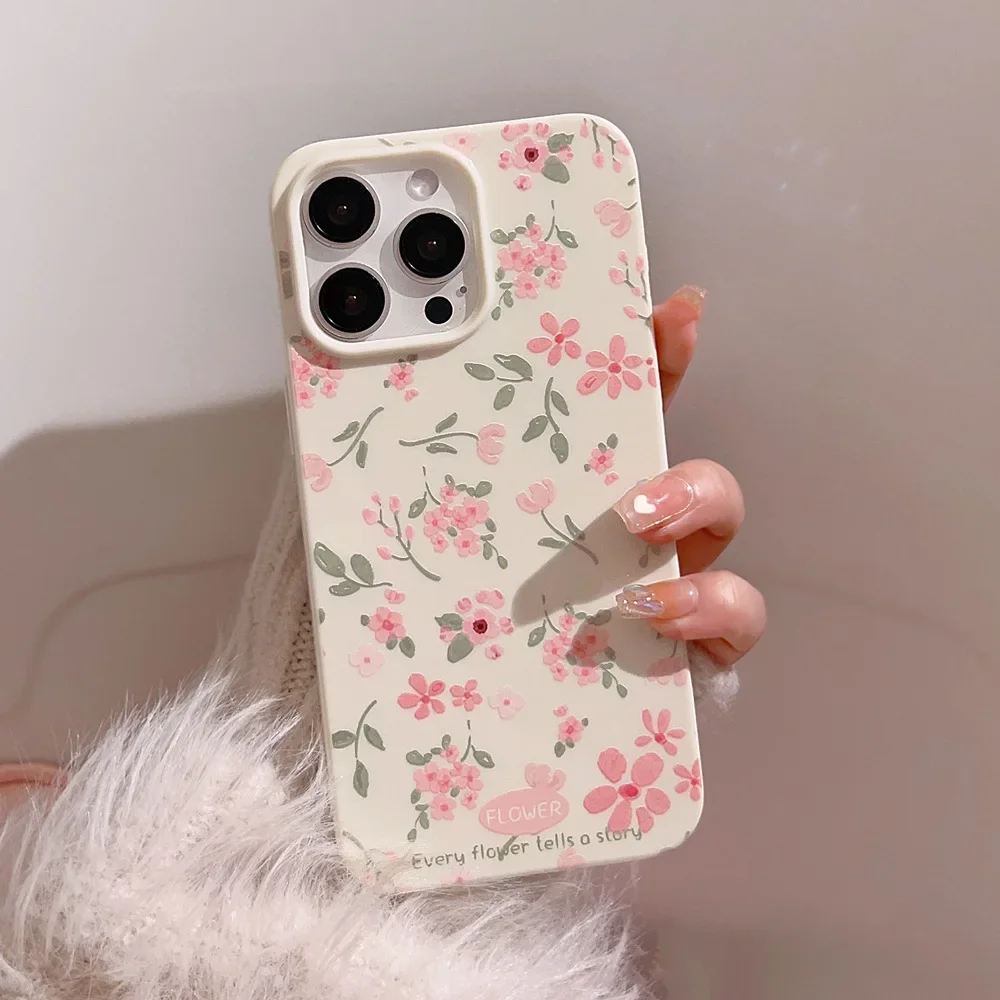 Pink fairy sakura plum blossom flowers art Phone Case For iPhone 15 14 13 12 11 Pro Max Xr Xs 7 14 15 Plus Case Cute Sweet Cover