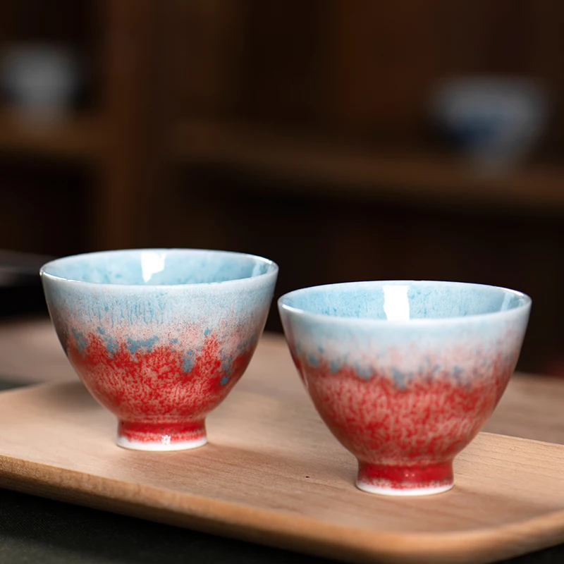 Jingdezhen Hand-Made Firewood Kiln Changed into Temmoku Glaze Tea Cup Ceramic Bowl Master Japanese Style Kung Fu Set