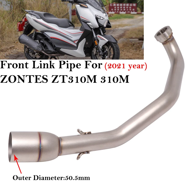 Slip On For ZONTES ZT310M 310M 2021 Year Motorcycle Exhaust Escape Moto Stainless Front Mid Link Pipe Connecting 51mm Muffler