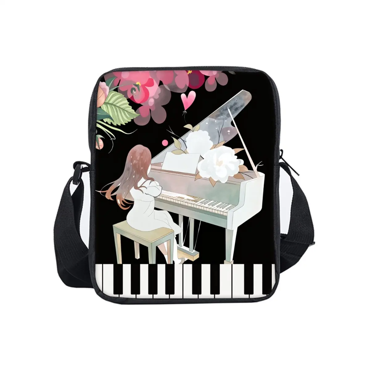 

Colorful Piano Notes Print Single Sided Messenger Bag for Boy/Girls Children Best Gifts 3D Cartoon Casual Crossbody Bag