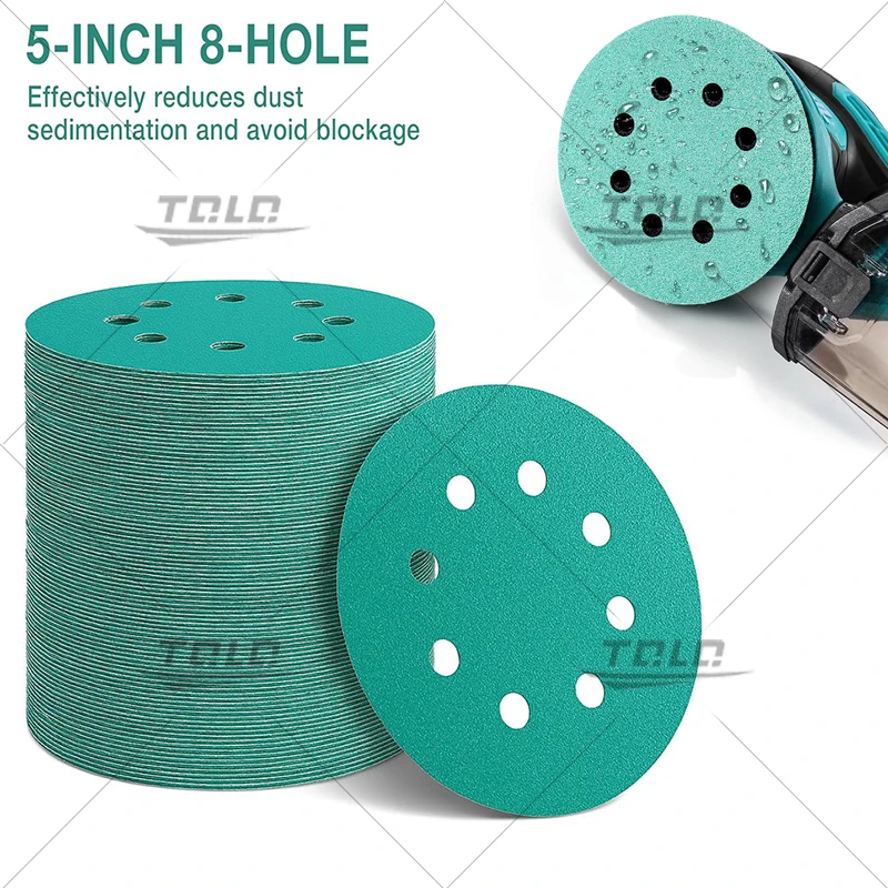 5 Inch 125mm Professional Film Sandpaper Anti Clog Car Sanding Disc Wet & Dry Hook & Loop Abrasive Tools Assorted 60~2000 Grits