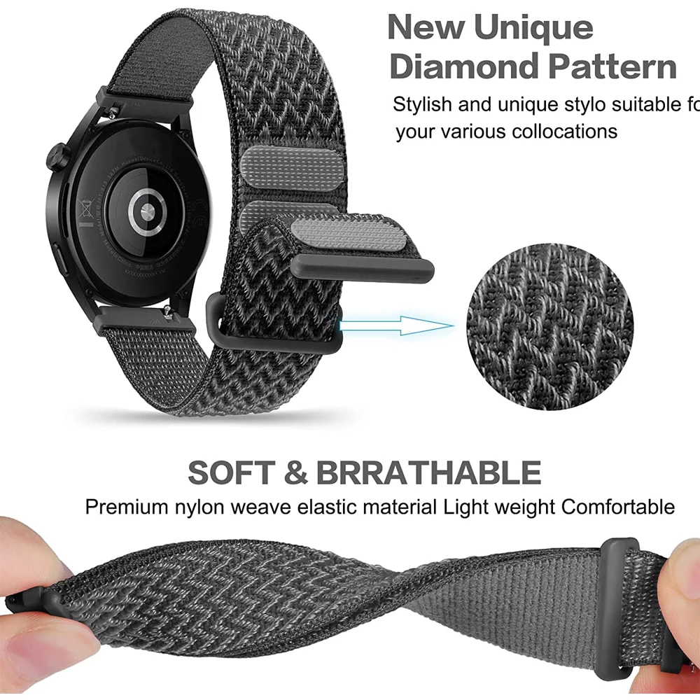 Pulseira de Nylon Sport para Garmin Forerunner, Pulseira para Garmin Vivoactive 3, Música, Venu SQ, Venu 2 Plus, 158, 55, 245, 645, 20mm