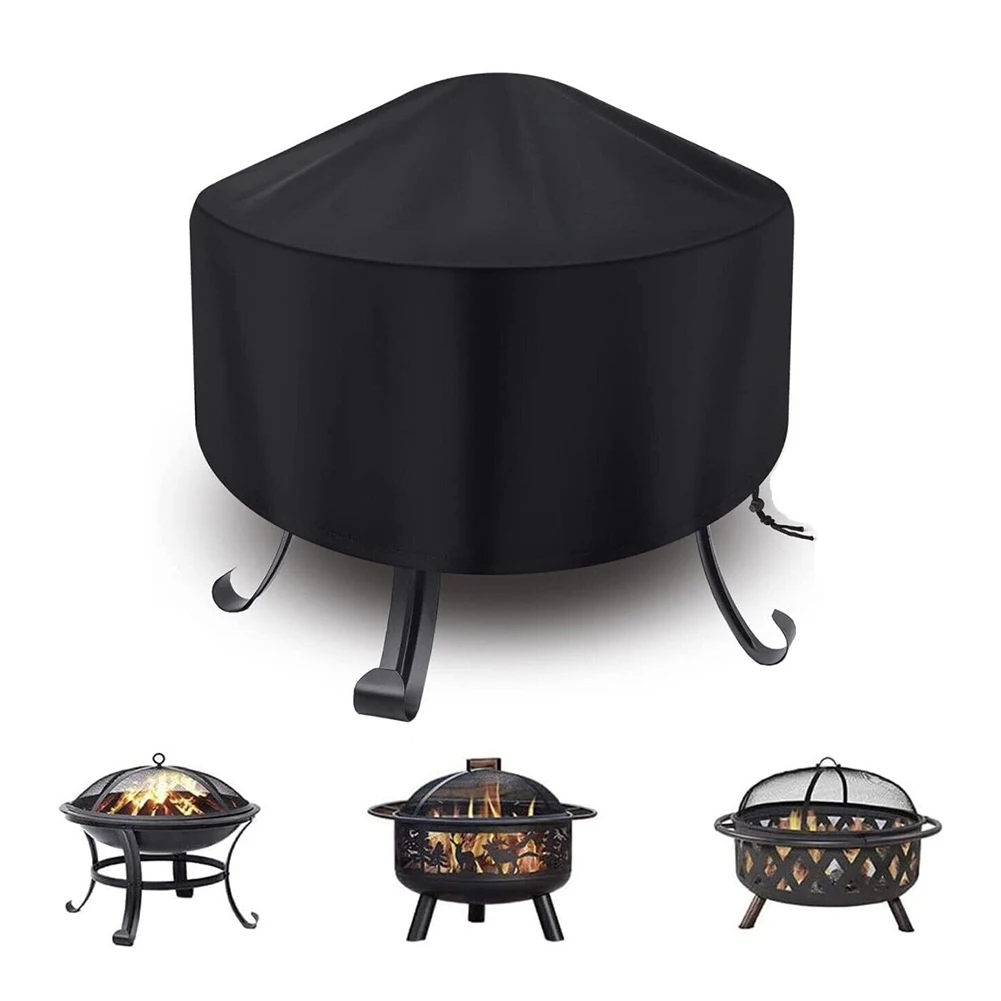 Round Fire Cover  15*34inch  Waterproof and Weather Resistant Outdoor Protection  Easy Installation for Long lasting Use