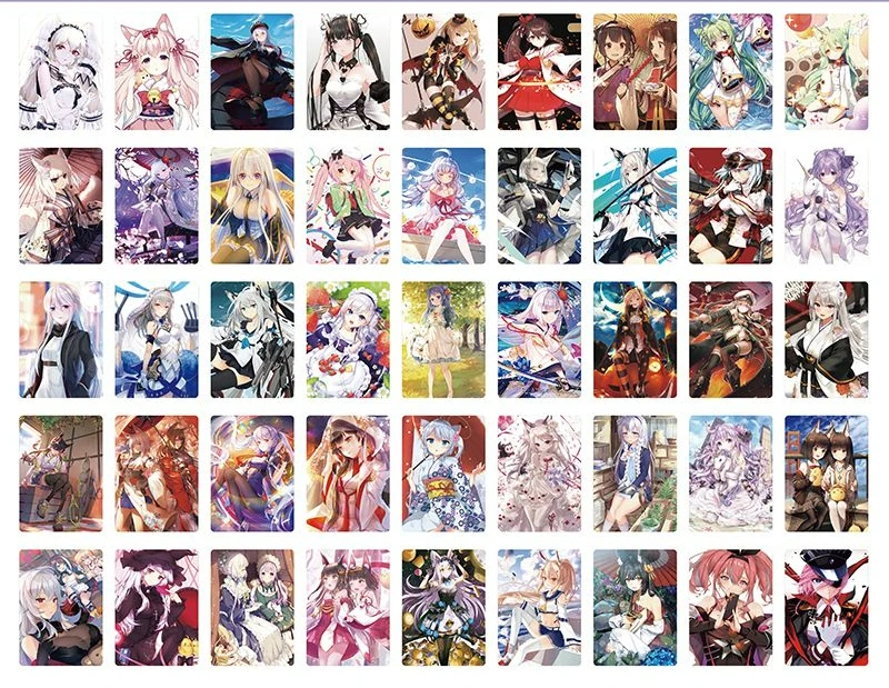 45 PCS Azur Lane Anime Laser Laffey Unicorn FFNF Saint Cosplay Rounded Corners LOMO Card Christmas Gifts Girls