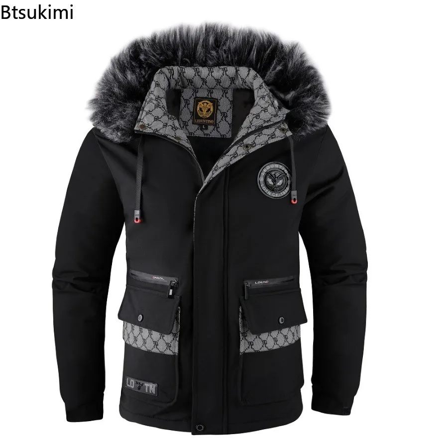 Winter Men Hooded Fur Collar Winter Coats Down Jackets High Quality Male Thicker Windproof  Warm Parkas Hombre Casual Jackets