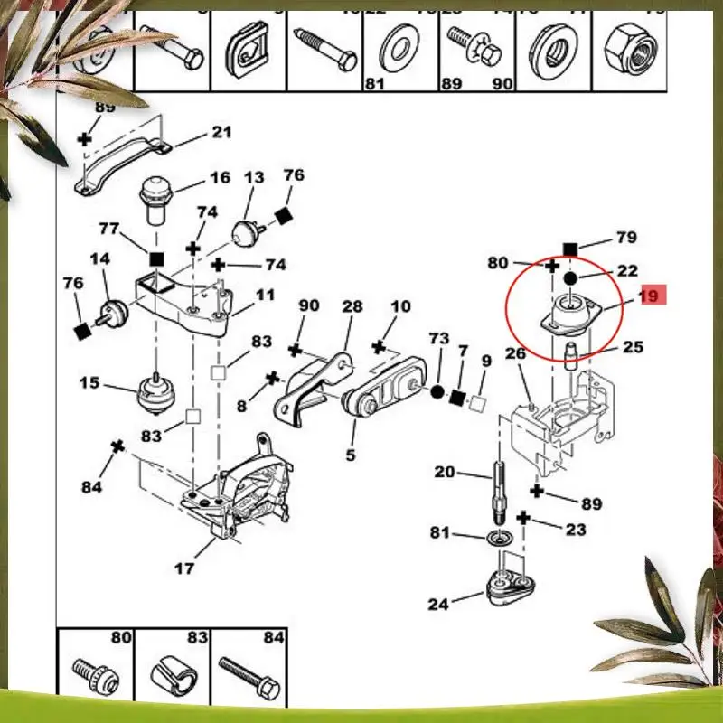 

Portable 184468 For 206 306 307 308 408 607 Rear Gearbox Engine Mount Parts Accessories