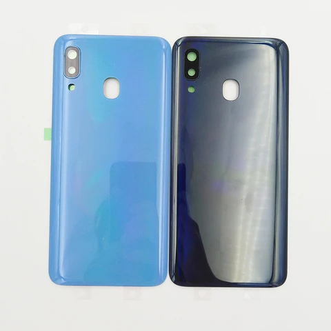 Задняя крышка батарейного отсека для Samsung A40, задняя панель, Корпус Корпуса, запасные части для Galaxy A405 SM-A405F с объективом камеры + логотипом