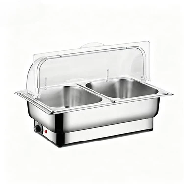 Stainless Steel Buffet Furnace Electric Heating Visual Transparent Clamshell Insulation Furnace Hotel Canteen Insulation Pot