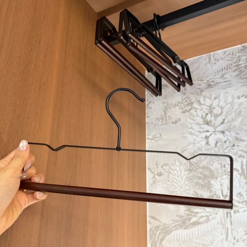 

6PCS Organizer Recommended Beech Wood Pants Hanger,Non-trace Special Trouser Racks Clip,Practical Storage Tool for Home Wardrobe