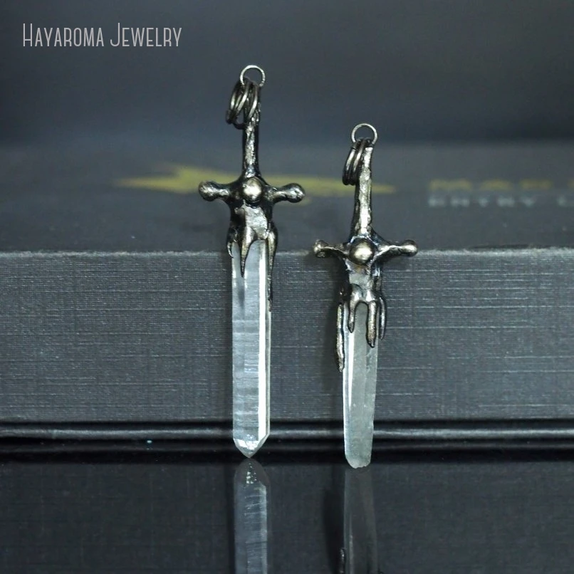 10Pcs Clear Crystal Cross Crisscross Sword Ensiform Christian Necklace Pendant Y2K Jewelry Charm