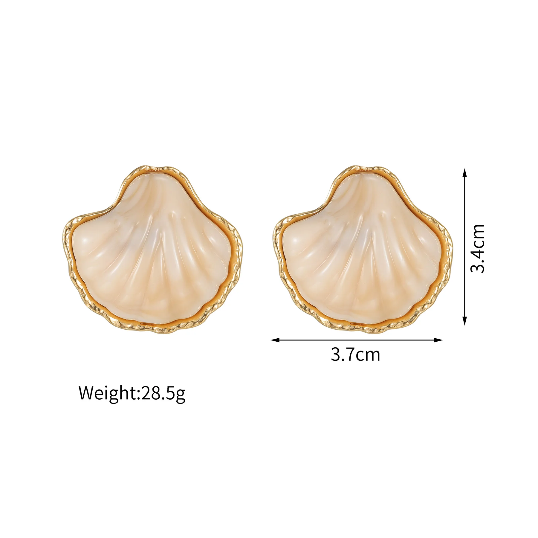 موضة جديدة مطلية بالذهب الفولاذ المقاوم للصدأ أقراط متعددة الألوان الاكريليك قذائف محارة اكسسوارات هدايا مجوهرات ساحرة للنساء