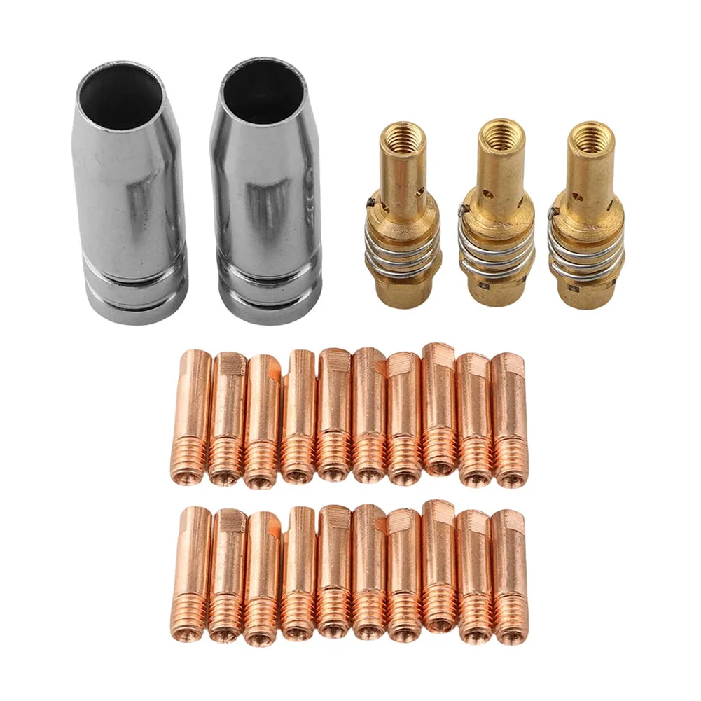 25PCS Welding Accessory Kit Including Contact Tips and Nozzles for Reliable Performance in Various For MIG Welding Applications