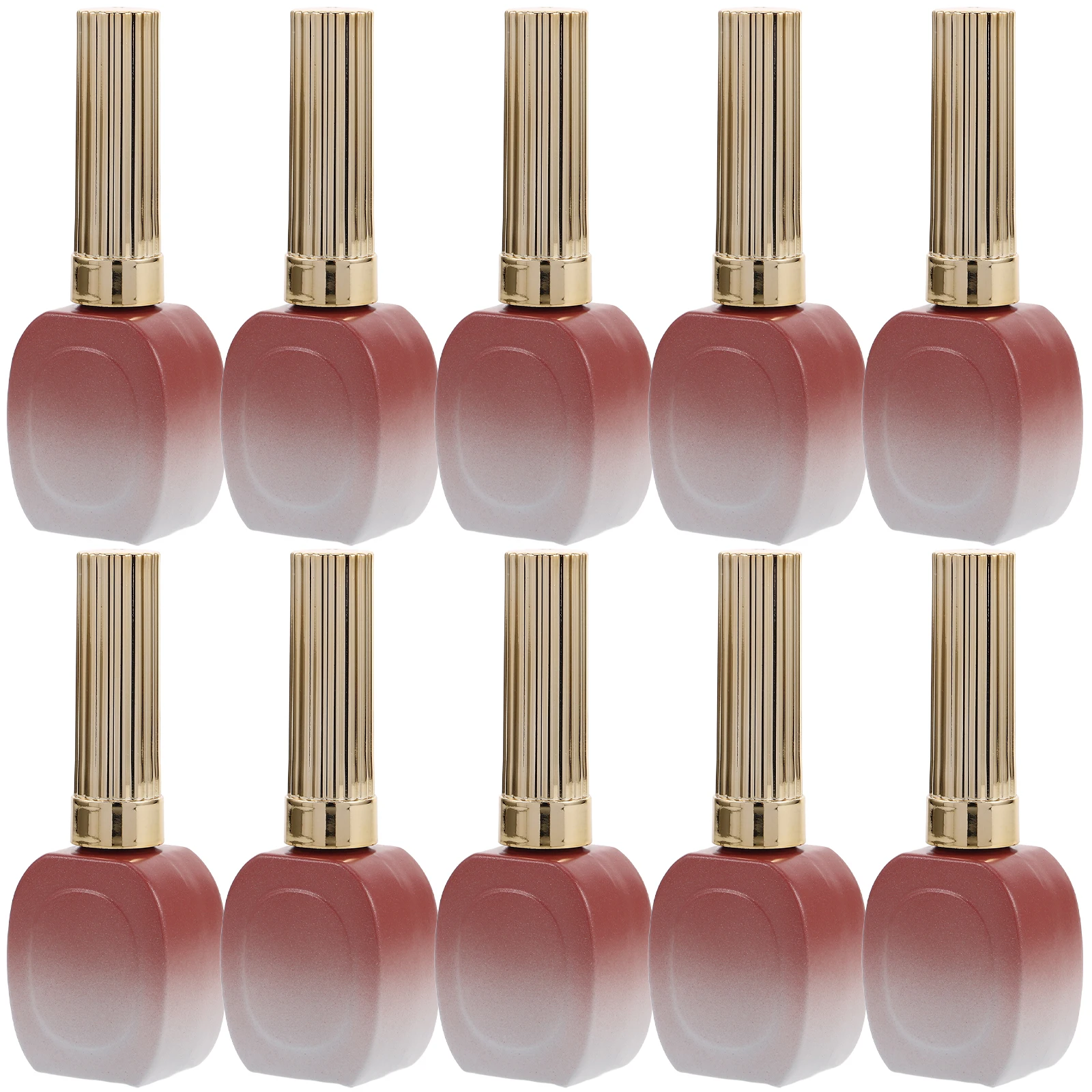 

10pcs Glass Bottles Refillable 15Ml Gradient Design Empty Containers Diy Art Storage Vials Durable Reusable Brush Cap