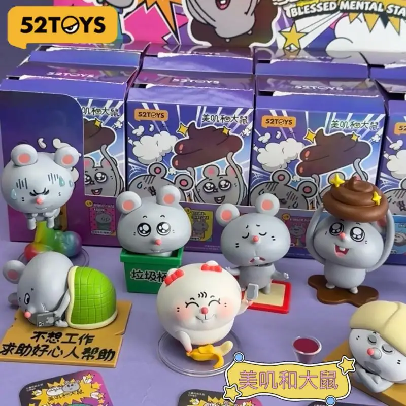 

52TOYS Blind Box Meiji And Big Mouse Blessed Mental State Series Collectible Figurine Cute Desktop Ornament Trendy Toy For Adult