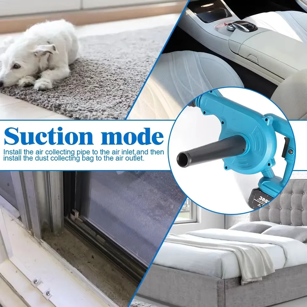 

Cordless Electric Air Blower 2 In 1 Air Blower&Suction Handheld Leaf Computer Dust Collector Cleaner For Makita 18V Battery