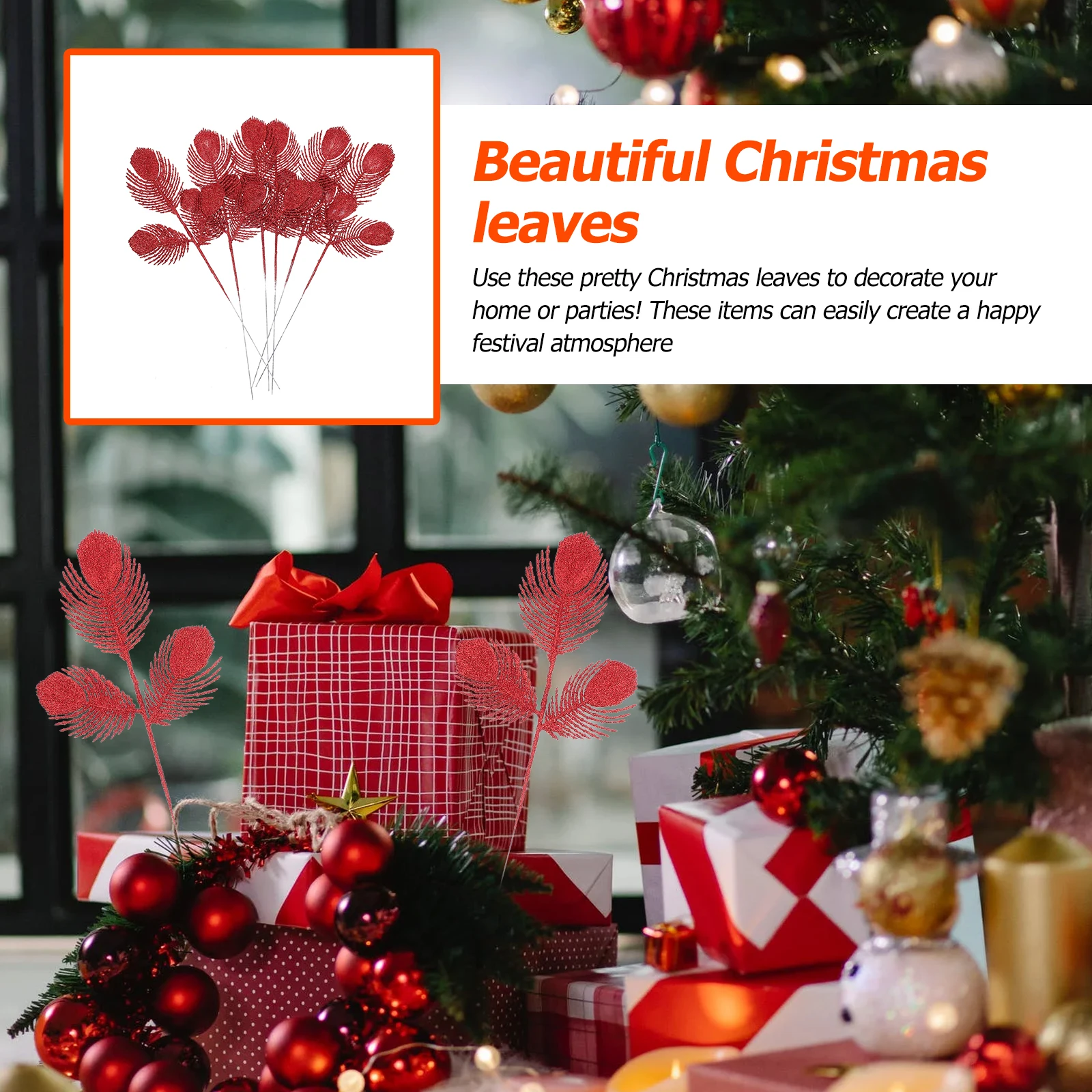 

Christmas Tree Decoration Pendant Simulation Leaf Ornaments Artificial Leave Fake Leaves for