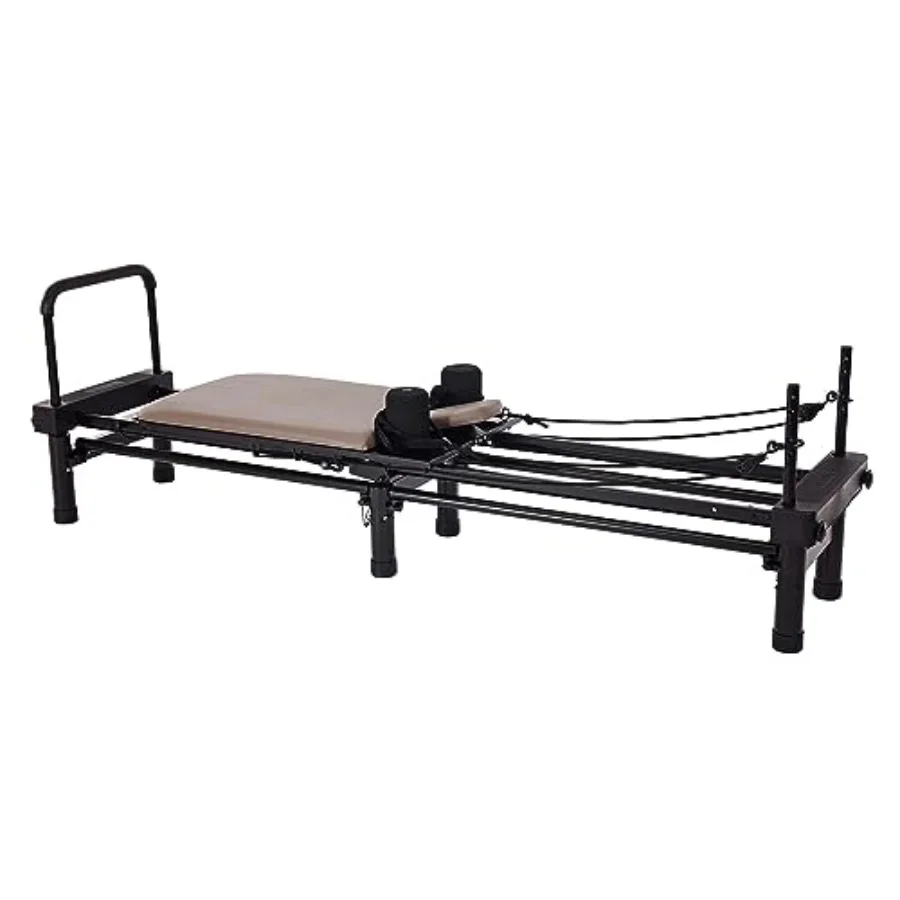 

Pilates Reformer Workout Machine for Home Gym - Gray Cardio Fitness Rebounder with 300 lbs Weight Capacity