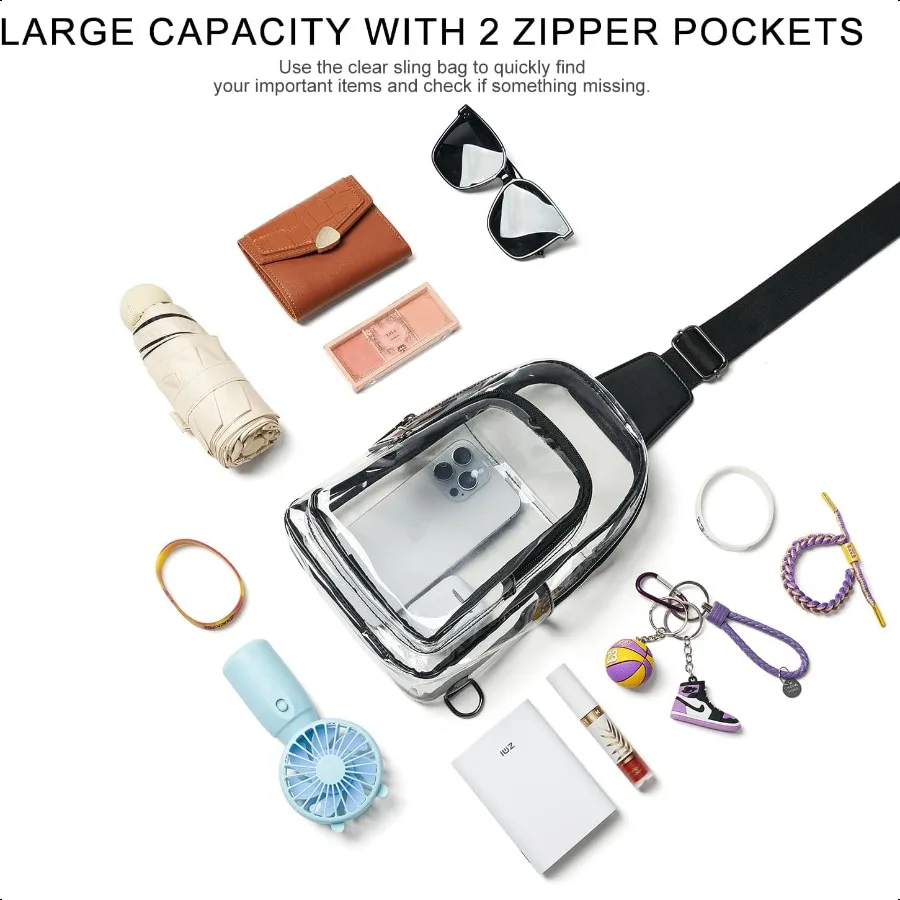 Прозрачная сумка для стадионных мероприятий Прозрачный кошелек для женщин Сумка через плечо для стадиона Прозрачная сумка для концертов и занятий спортом