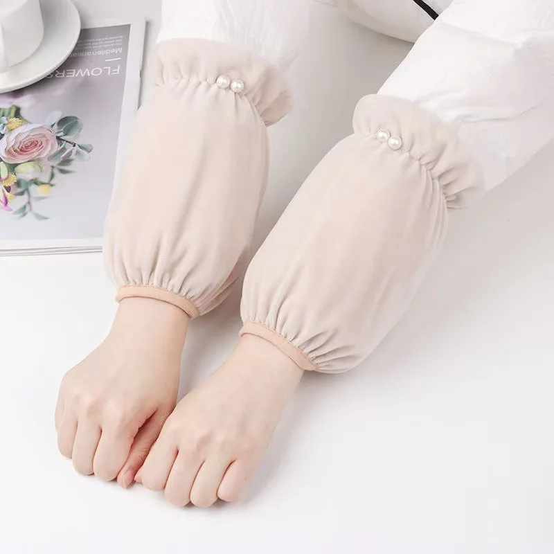 Lengan Mutiara, Lengan Kerja dan Kantor Panjang Musim Dingin Wanita, Lengan Fashion Pelajar Versi Korea, Lengan Kreatif dan Sederhana