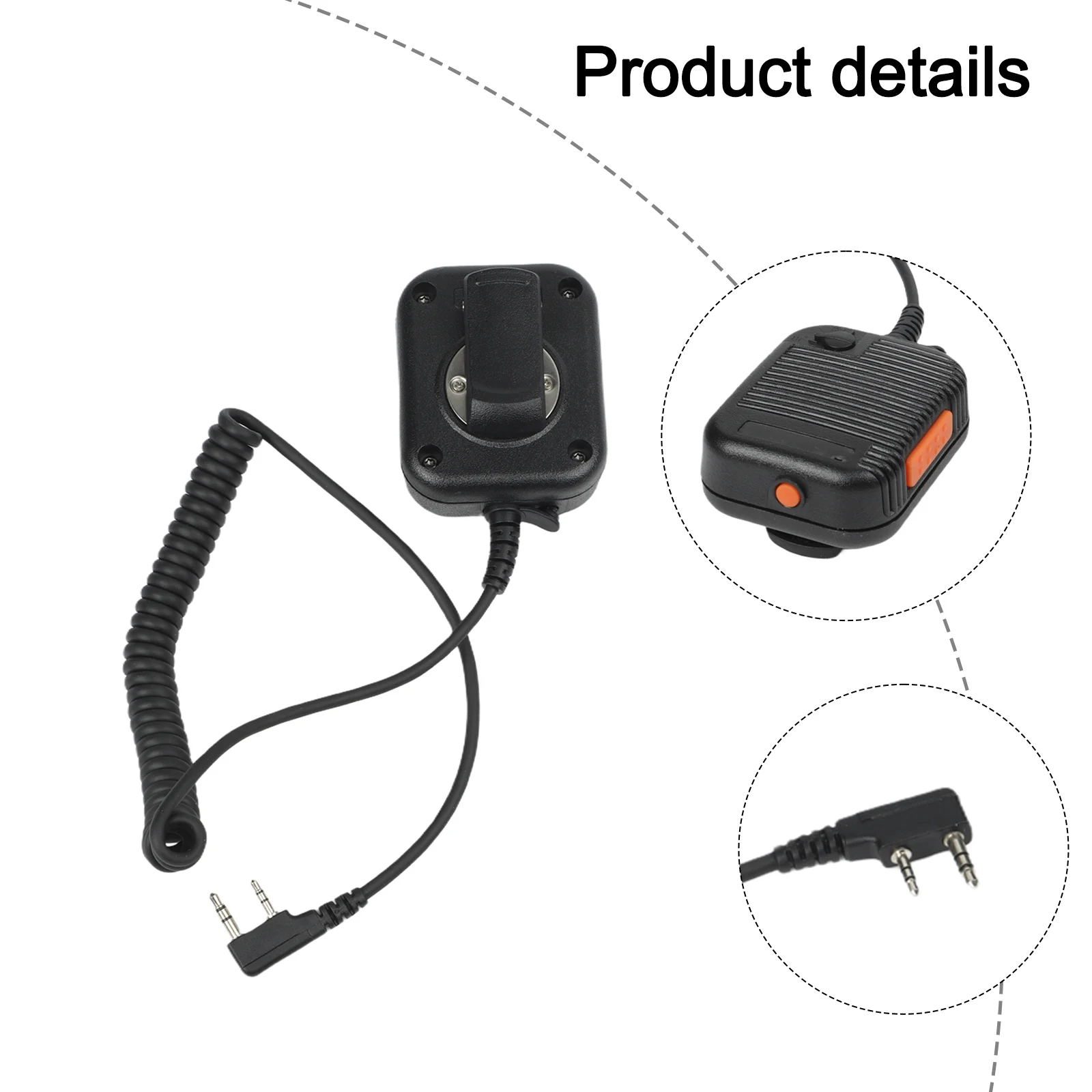 Handheld Tactical Speaker Mic for BaoFeng UV5R Plus For Kenwood THG71A TK270 THD7A Compatible with Volume Adjustment Button