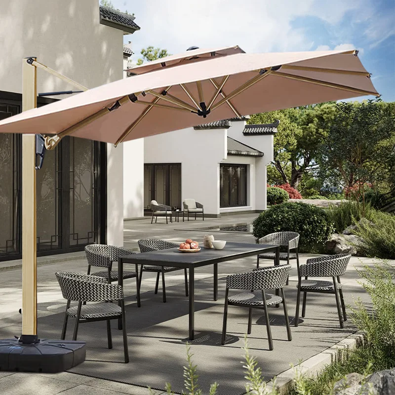 Outdoor Parasol Court Umbrella Garden Terrace Large Sun Umbrella Shed Commercial Stall Balcony Villa Outdoor Roman Umbrella