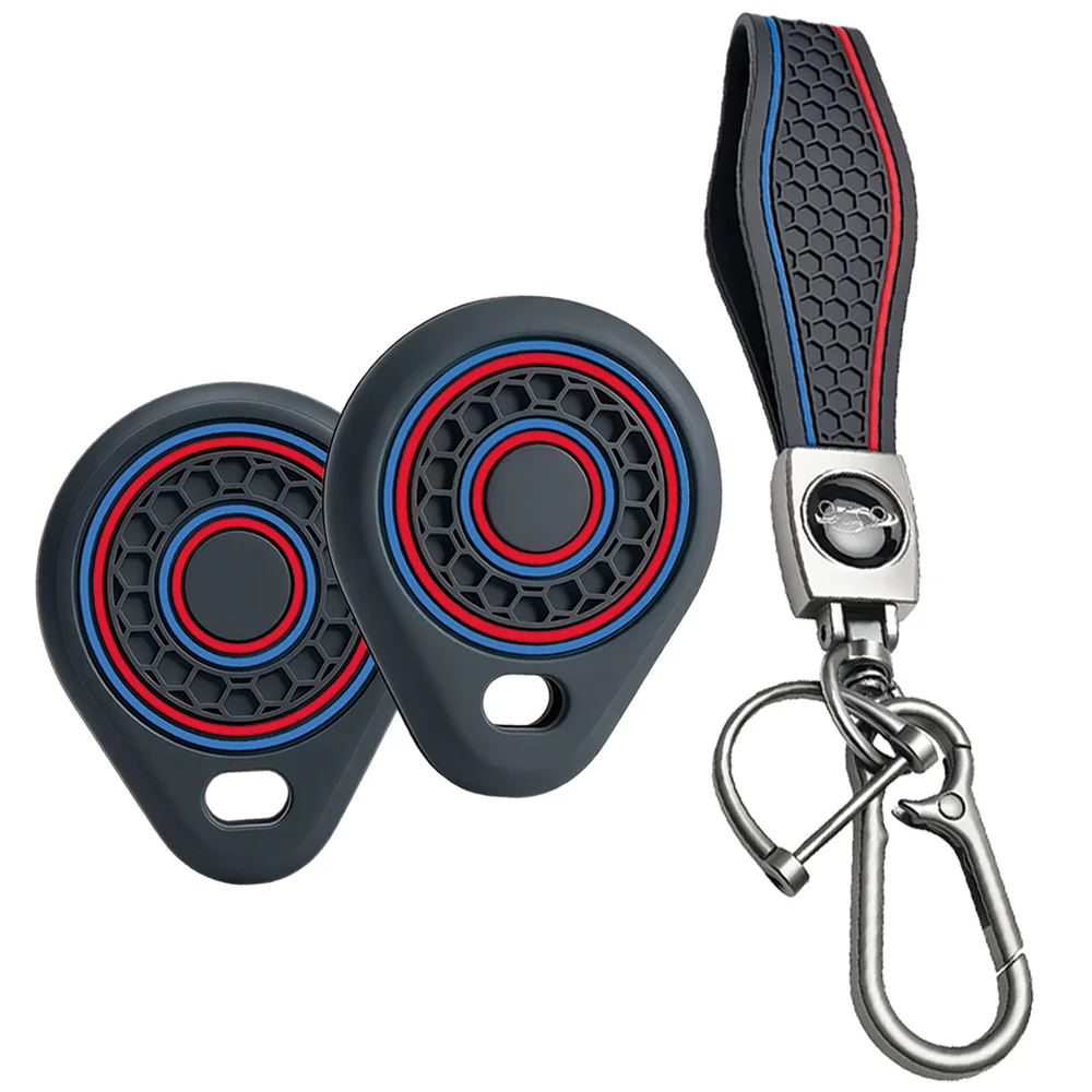 For RFID Access Card Key Tag silicone RFID key tag cover with clasp strap and carabiner scratch resistant