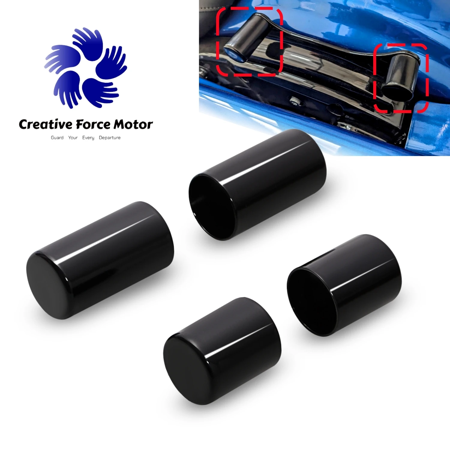 Motorcycle 4 Pcs Point Docking Hardware Cover Magnet lid Kit For Harley Touring CVO Road King Electra Glide Street Glide 2009-Up