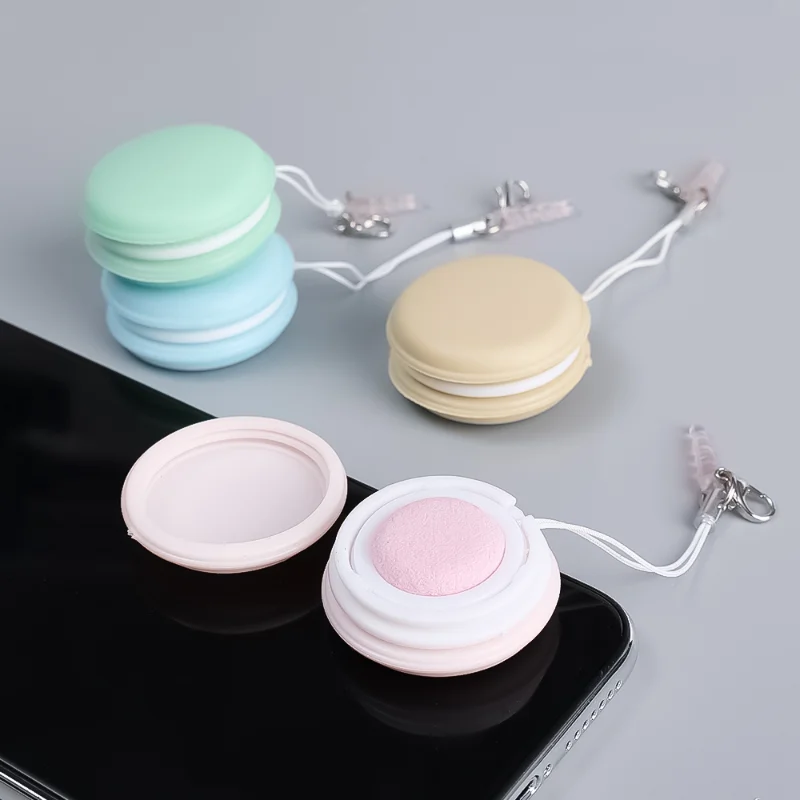 Macaron Shape Mobile Phone Screen Glass Cleaner Key Pendant Gift Multifunction Cleaning Tools Screen Wipes Brush with Dust Plug