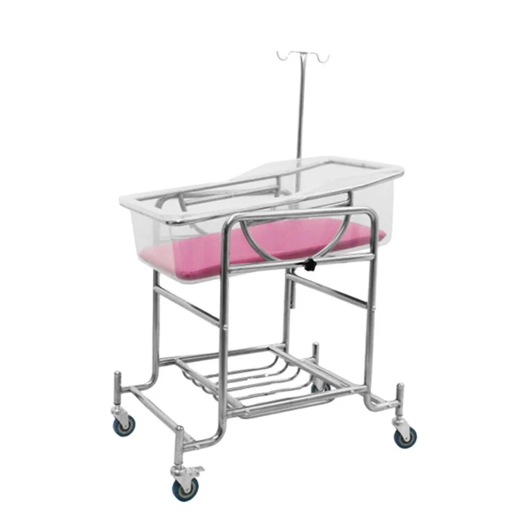 

Baby Medical Medical Hospital Transport Trolley Infant Cot Wiht Bassinet Newborn Baby Crib Bed Cart