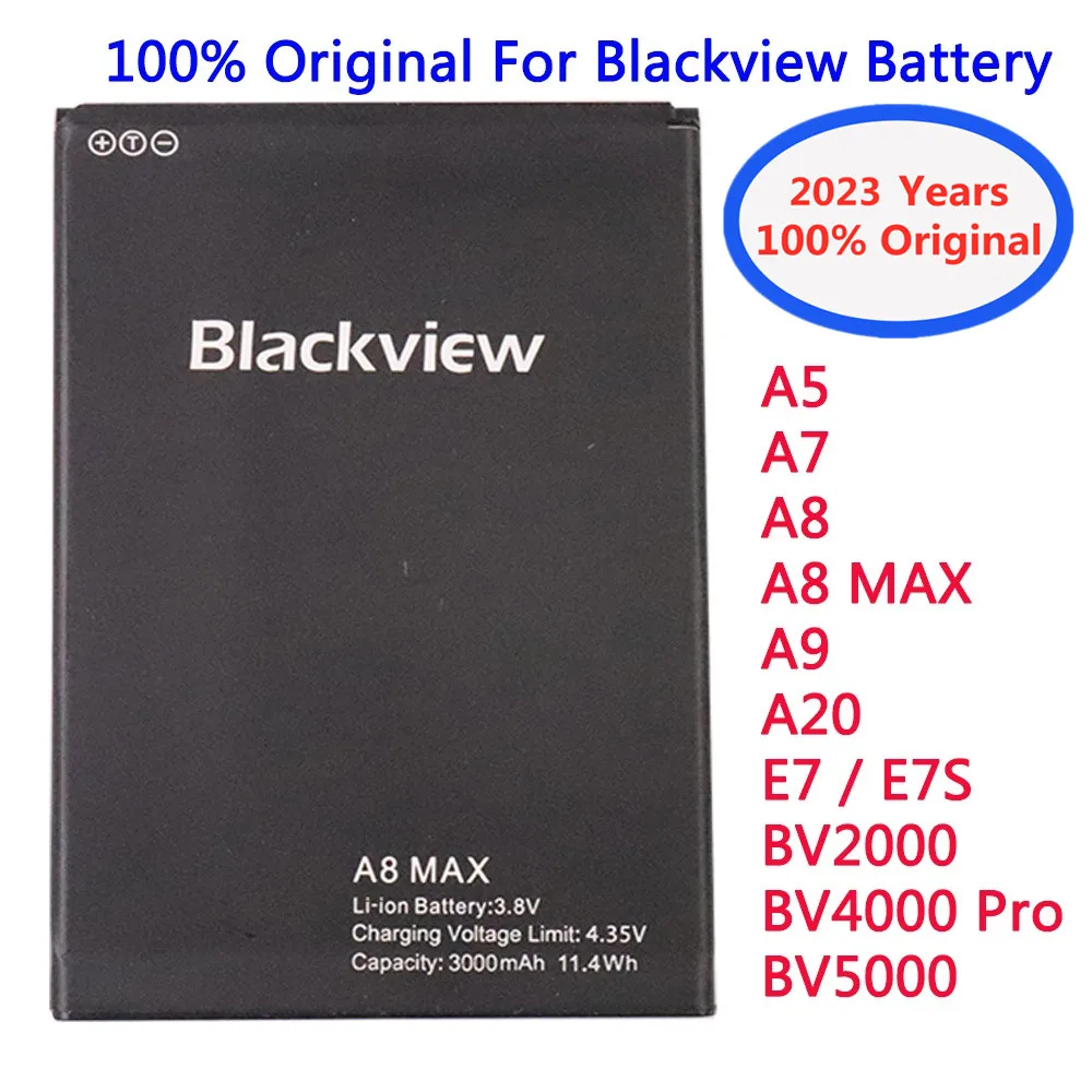 

2023 New 100% Original Battery For Blackview A5 A7 A8 A8 MAX A9 A20 E7 / E7S BV2000 BV4000 Pro BV5000 Mobile Phone Batteria