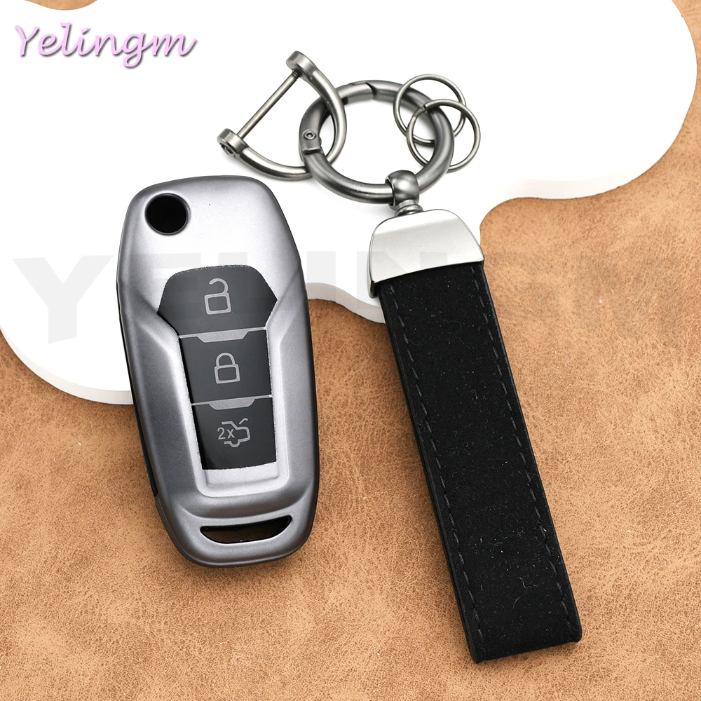 3-Tasten TPU Autoschlüssel-Abdeckung Hülle Schlüsselanhänger für Ford Focus 2 3 Ecosport Mondeo Figo Fiesta für Ford Puma Ranger 2020