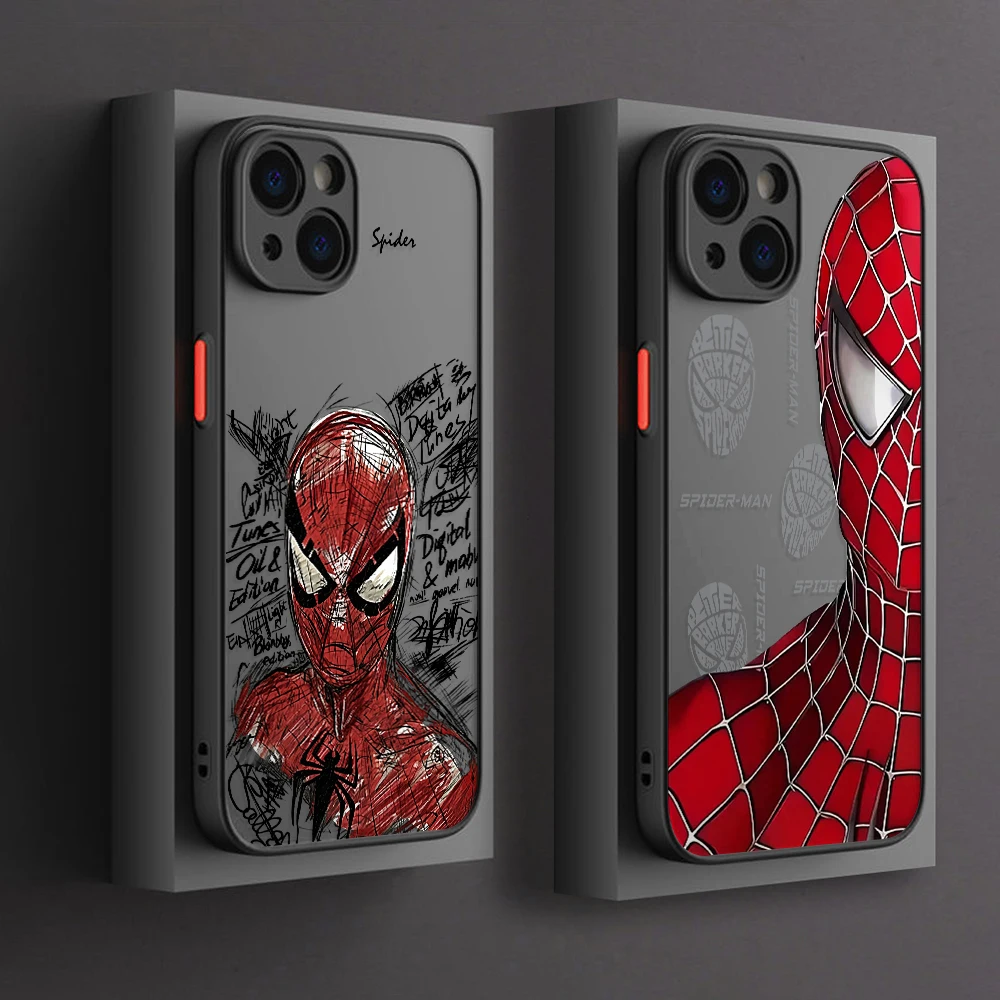 Cool S-Spiders Men Phone Case for Samsung Galaxy S26 S25 S24 S23 S22 S21 FE Ultra Plus 5G Transparent Matte Hard Cover