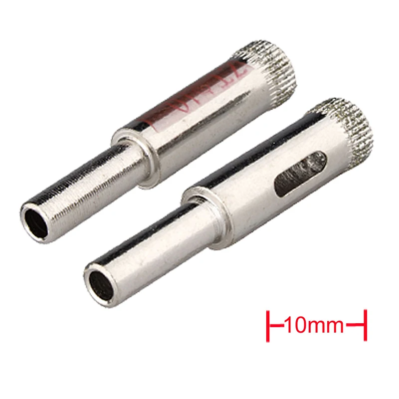 2PCS 10mm Diamond Coated Drill Bit Set Tile Marble Glass Ceramic Hole Saw Drilling Bits For Power Tools Hand Tools